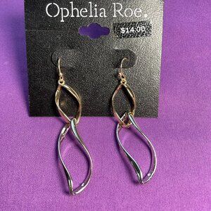 3/$12 Ophelia Bronze and Silver Dangle Earrings